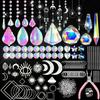 350Pcs/Set DIY Sun Catcher Kit with Rose Flower Butterfly Moon Star Rainbow Maker Fake Crystal