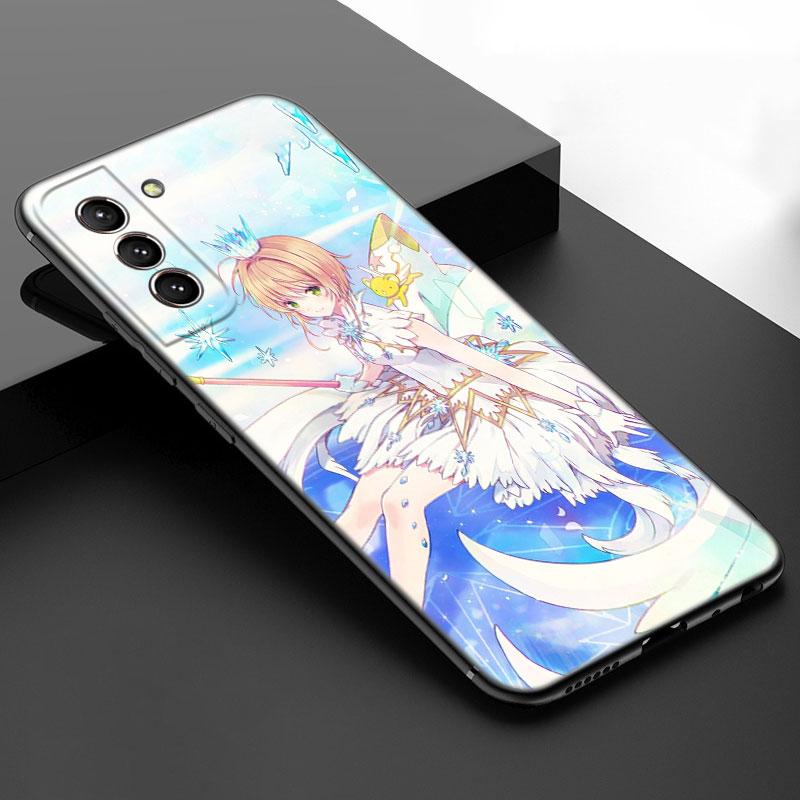 Card Captor Sakuras Anime Black Silicone Phone Case For Samsung Galaxy S23 S21 S20 FE S24 S22 Ultra S10E S10 S9 S8 Plus