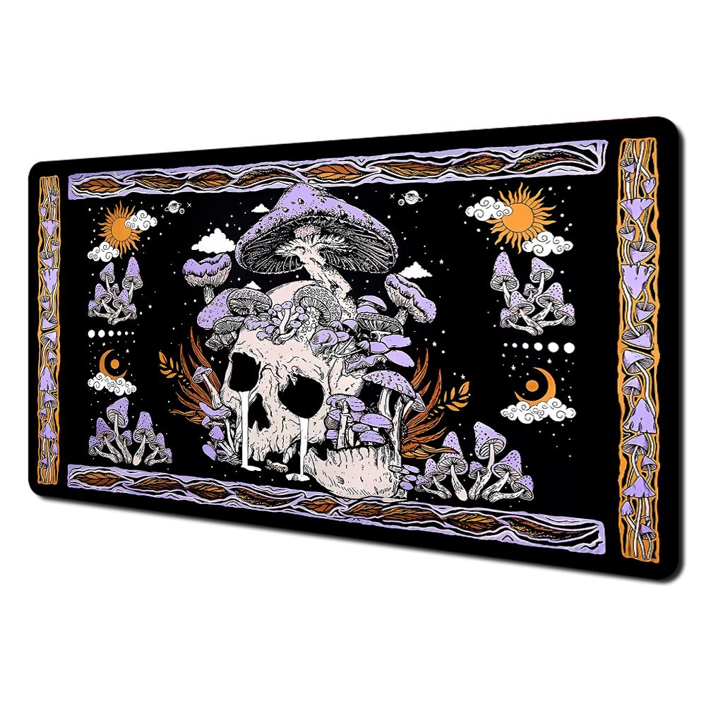 Gothic style mushrooms and skulls Mouse Pad Desk mat with stitched edges Natural rubber base maus pad Extended pad gaming mat