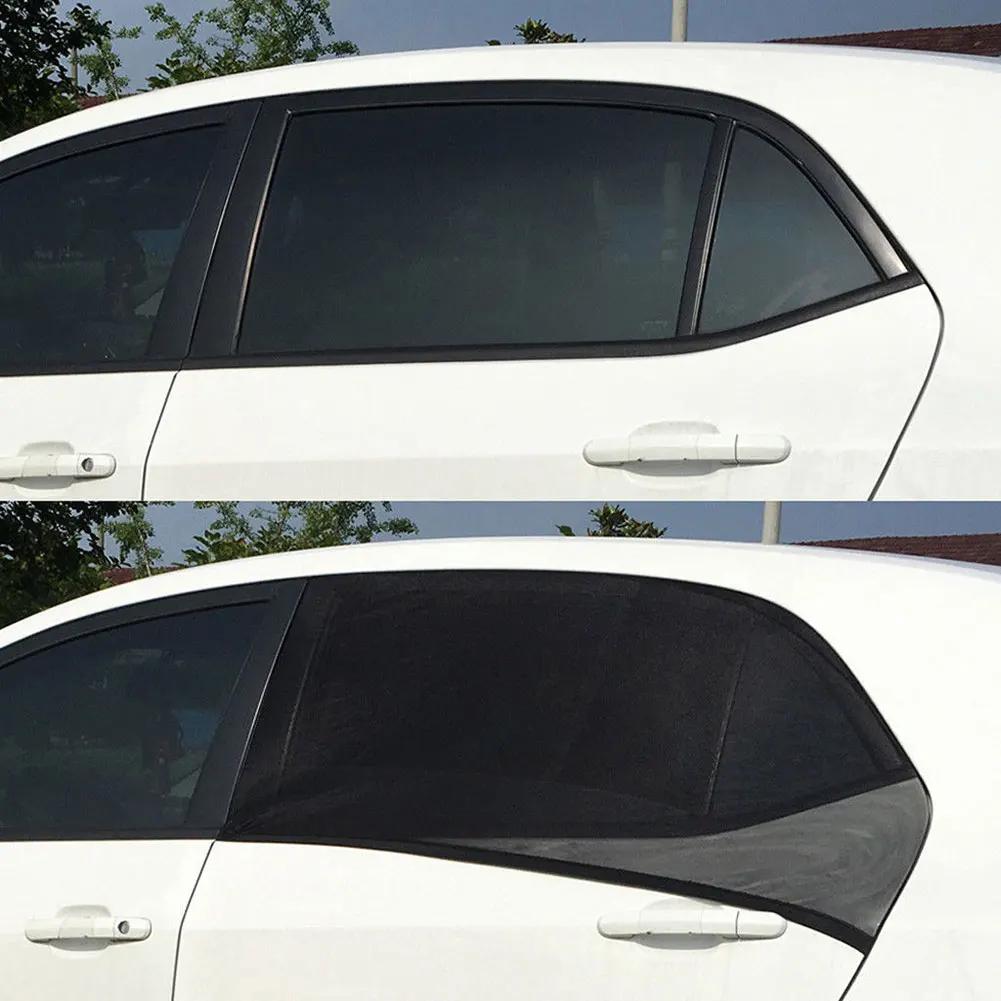 2pcs Car Window Screen Door Covers Front/Rear Side Window UV Sunshine Cover Shade Mesh Car Mosquito Net For Baby Child Camping
