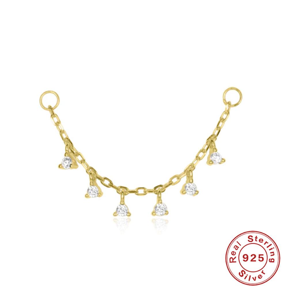 S925 стерлингового серебра мода личность простая универсальная цепочка кулон хрящевая цепочка перфорированная мода сочетающиеся серьги