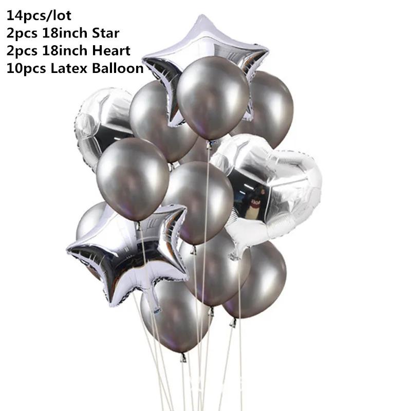 10/14 шт. Микс из розовых розовых шаров, сердечек, звезд, розового золота, конфетти, шары для украшения дня рождения, детей, взрослых, воздушные шары, свадебные шары