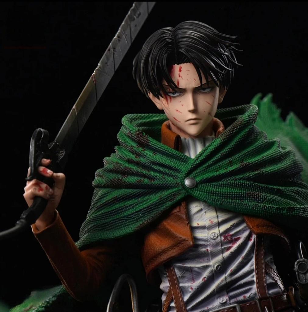 Attack on Titan Eren Yeager Survey Corps - 34cm Movable Head Swap PVC Action Anime Figure Model Combat Stance Collectible Toy
