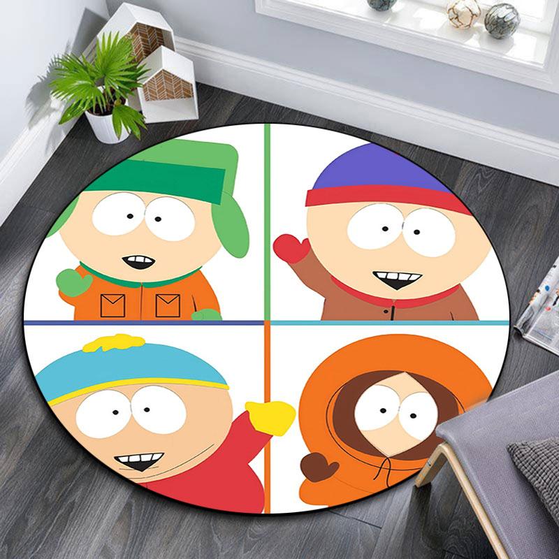South Park Cartoon pattern round rug,Carpet Rug for Living Room Bedroom Playroom ,Non-slip Floor Mat,Holiday Gifts and Birthday Gifts.