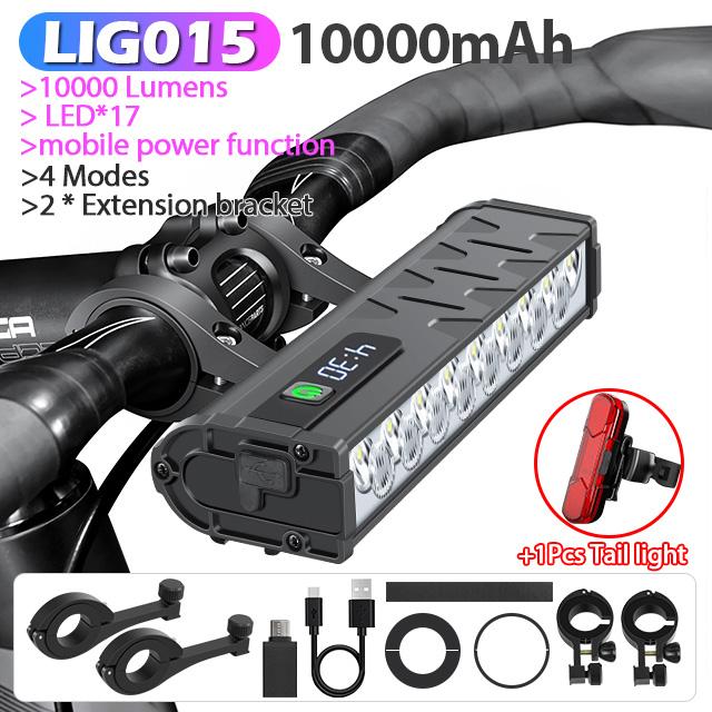 Bicycle Light Front 10000Lumen Bike Light 10000mAh Waterproof Flashlight USB Charging MTB Road Cycling Lamp Accessories 7