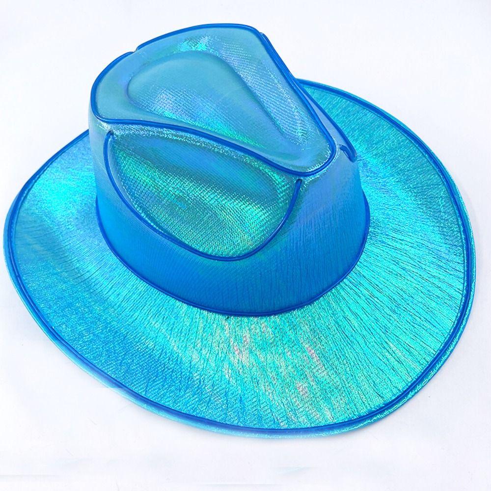 Colorful LED Luminous Cowboy Hat Pearlescent Western Cowboy Hat Neon Halloween Hats Kids