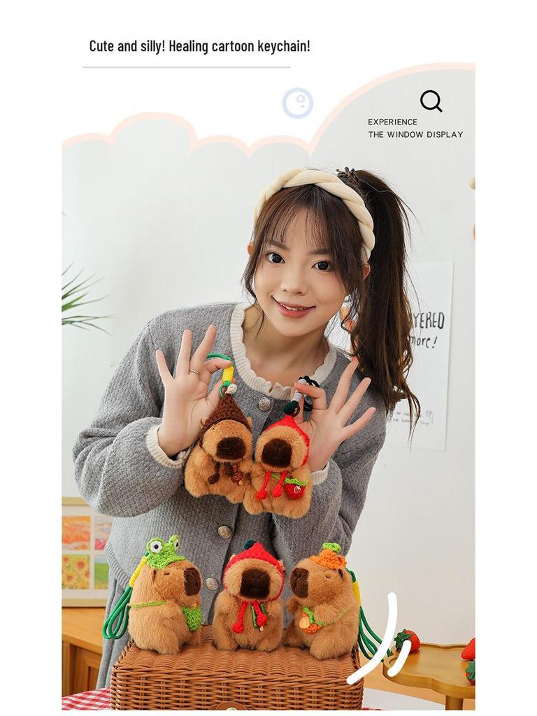 Плюшевый брелок в виде капибары – Очаровательный вязаный подарок с уличного прилавка