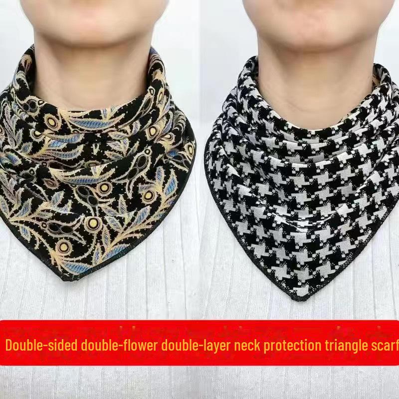 Reversible Double-Layer Triangle Scarf - Stylish and Warm for Spring, Autumn, and Winter