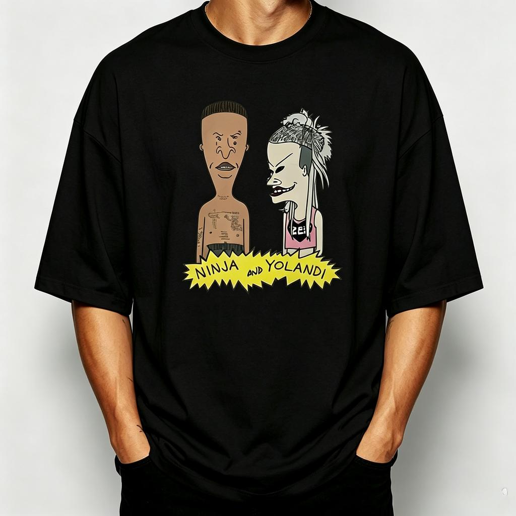 Kruegis And Voorhead Freddy Jason Cartoon Graphic Tee Beavis And Butthead Parody O Neck Short Sleeve Unisex Streetwear Tops