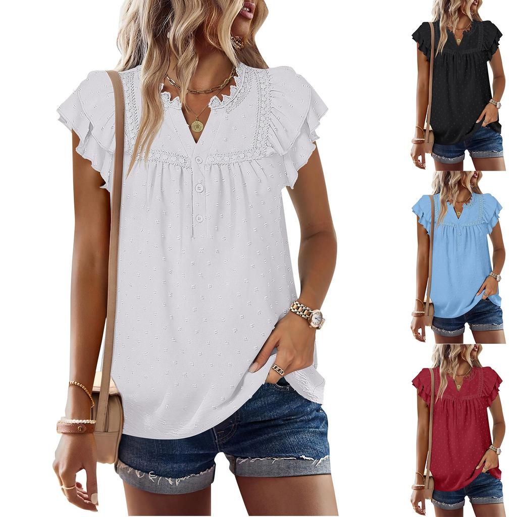 Женская рабочая рубашка с плиссировкой и рукавом 3/4, рубашка с V-образным вырезом, повседневная рубашка с завязками на талии, деловая рубашка