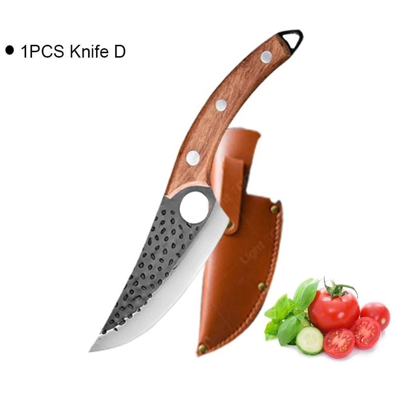 WXCOO Stainless Steel Kitchen Boning Knife Butcher Knives Forged Bone Cutter Fruit Knife Wooden Handle Scissors Meat Knife