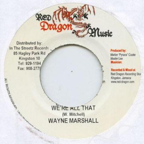 7-дюймовая пластинка WAYNE MARSHALL - We're All That Red Dragon 2004 Ямайка Регги, Ска и Даб