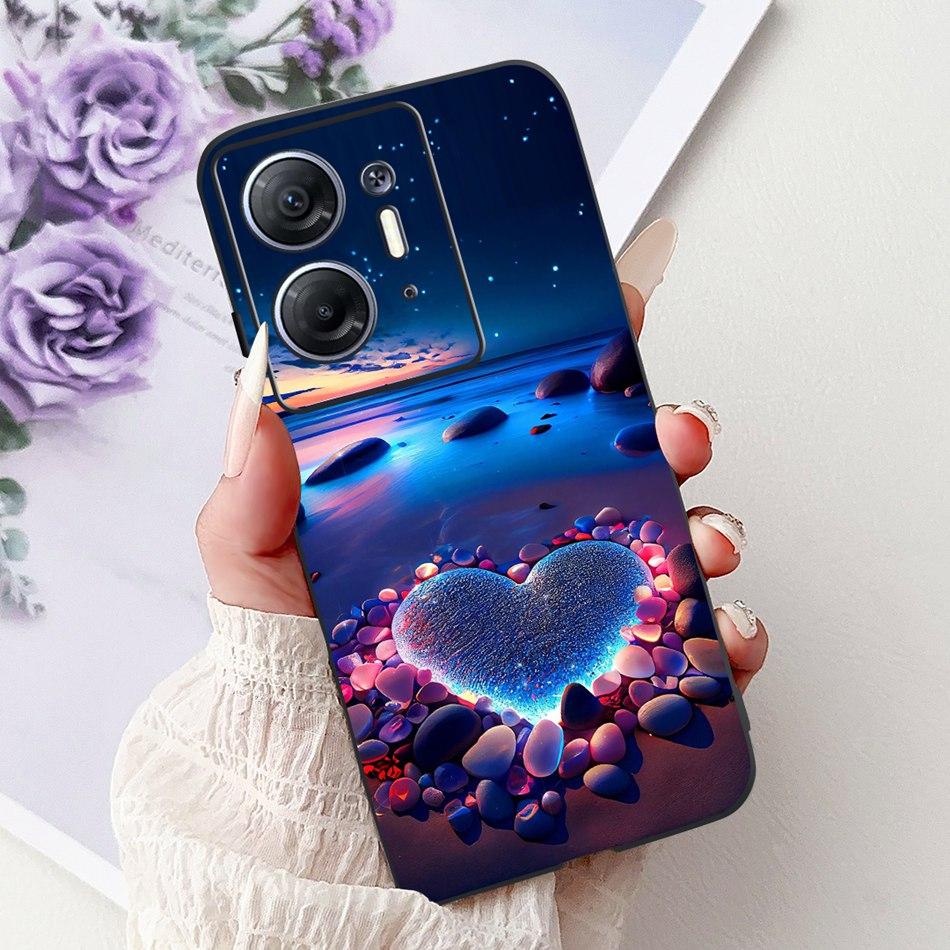 For Infinix Hot 30 5G Elegant Butterfly Cat Printed Phone Case For Infinix Hot30 5G X6832 Black Silicone Soft TPU Cases Bumpers