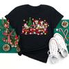 Maycaur Ox Horse Sheep Pig Christmas Cart Tree Women T Shirt Fashion Graphic Print Happy New Year Clothes Xmas Party TShirt Gift