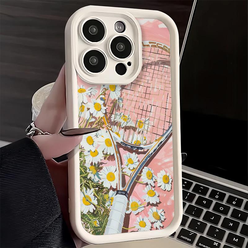 Чехол для телефона iPhone 17 Air 16E 15 16 Pro Max Теннисный Спортивный Чехол 14 Plus 13 12 Mini Мягкий Силиконовый Fundas