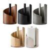 Kitchen Paper Towel Holder with Wood Round Base and Iron Rod for Countertop Use Fits Large Paper Rolls 11 5 by 8 25