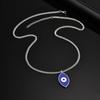 Evil Blue Eye Pendant Necklace for Men Stainless Steel Oval Lucky Eyes Necklace Personality Fashion Jewelry Gift Wholesale
