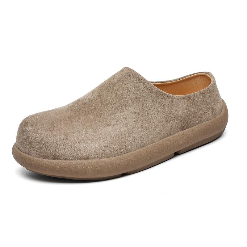 Thick-soled Heightening Boken Shoes Autumn and Winter 2025 Lazy Bag Head Half Slippers Outer Wear Warm One Pedal 35225-J