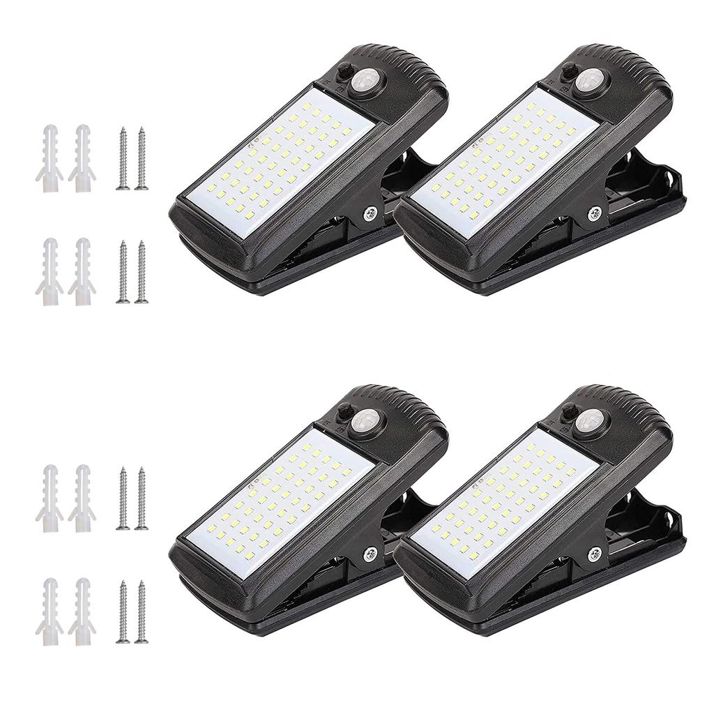 4pcs Clip On Solar Motion Sensor Lights IP65 Waterproof Solar Lamp with 2 Light Modes 40 LEDs