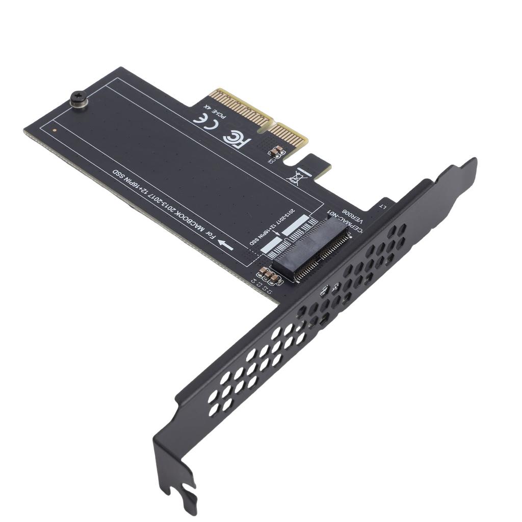 PCI E to SSD Card Support for Macbook Pro 2013 2017 4X to 12+16PIN Converter with Short Baffle Plate