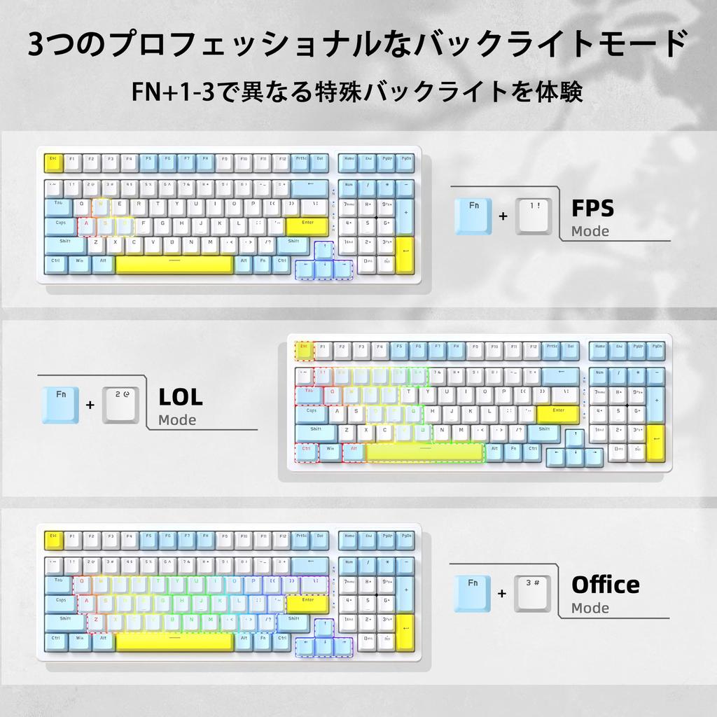ZIYOULANG K3MAX Mechanical Gaming Keyboard Hot Swap Compatible Wired 100 Keys Blue Axis Standard ANSI Layout USB Connection 19 Custom Backlight Modes