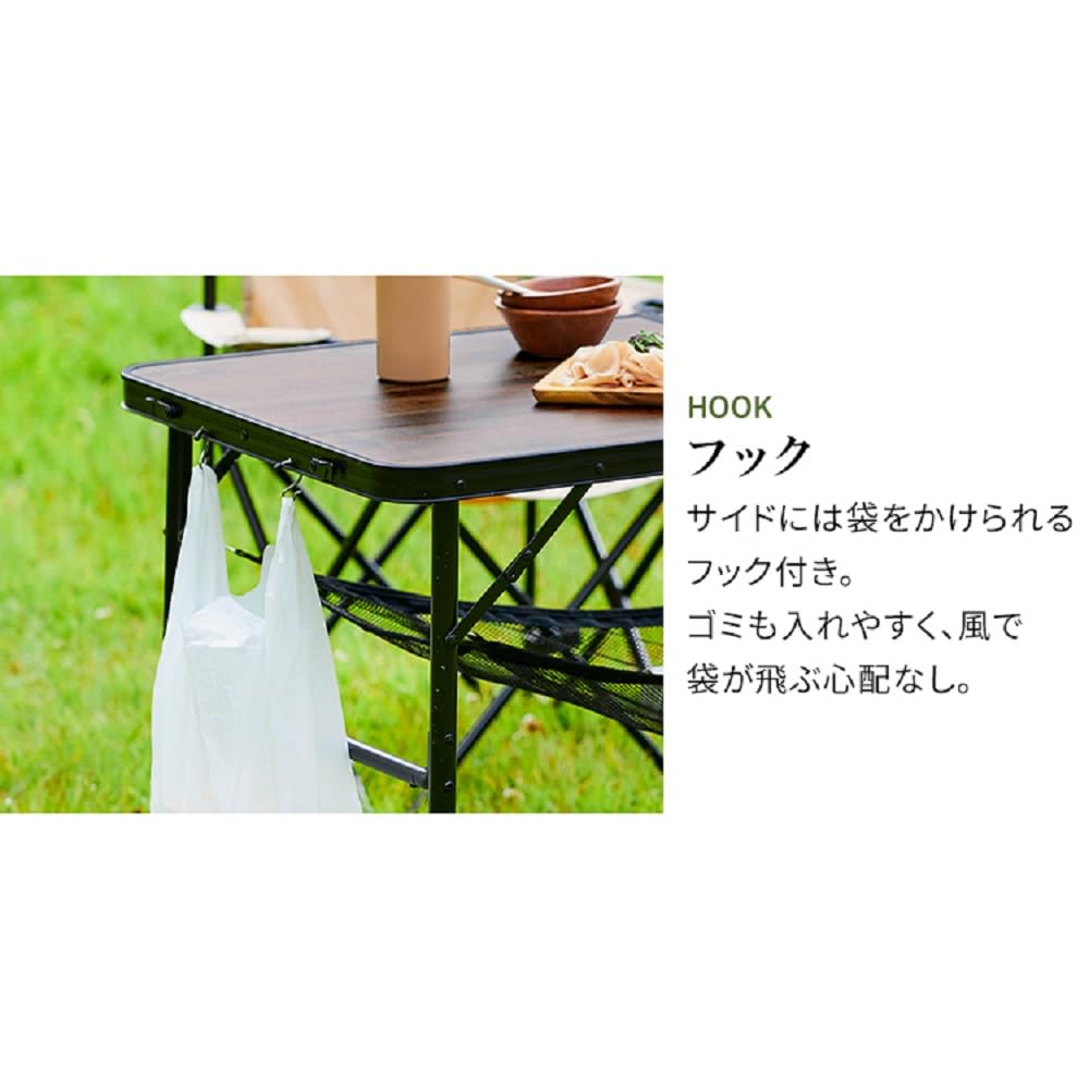 Iris Ohyama Уличный складной стол Ширина 60 см Складной стол Легкий Компактный складной стол для кемпинга на открытом воздухе Регулируемая высота Многофункциональный подарок