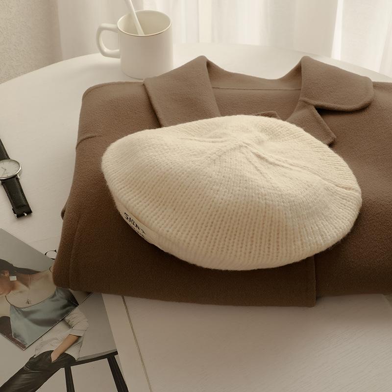 Британский ретро-берет, женская осенне-зимняя вязаная художественная шапка художника, корейская версия, универсальная теплая шапка