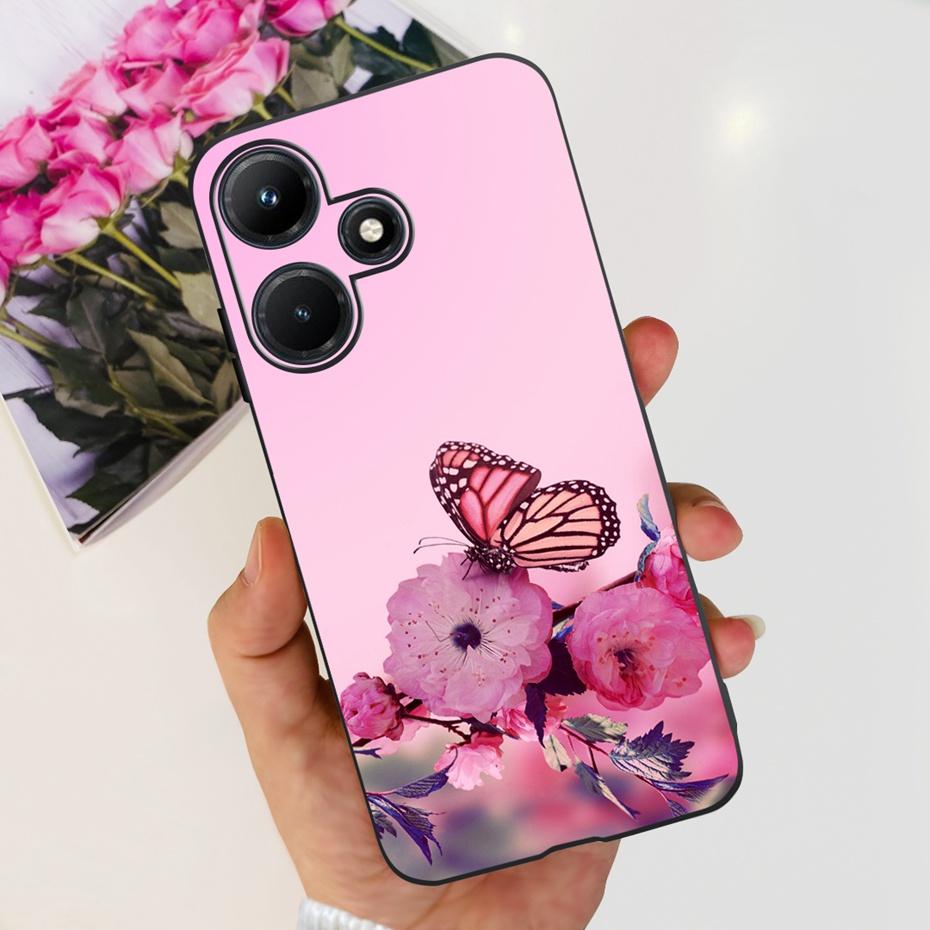 Чехол для телефона Infinix Hot 30i 30 Play NFC Красивый Цветок Бабочка Расписной Мягкий Силиконовый Чехол Для Infinix Hot30 30Play Hot30i