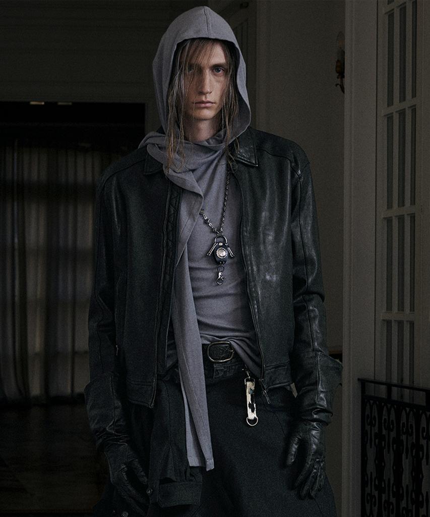 LMOOD Sliver Lambskin Leather Jacket Black
