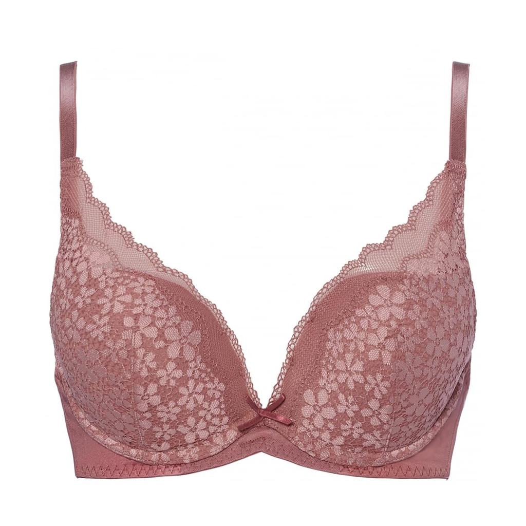 By Inner Set Daisy Lace Dream Bra Deep V Bra Shorts Set AMST1150 WHU2 Hikini JX 1345 B65M [Amostyle Triumph] & + Women's (Pink)