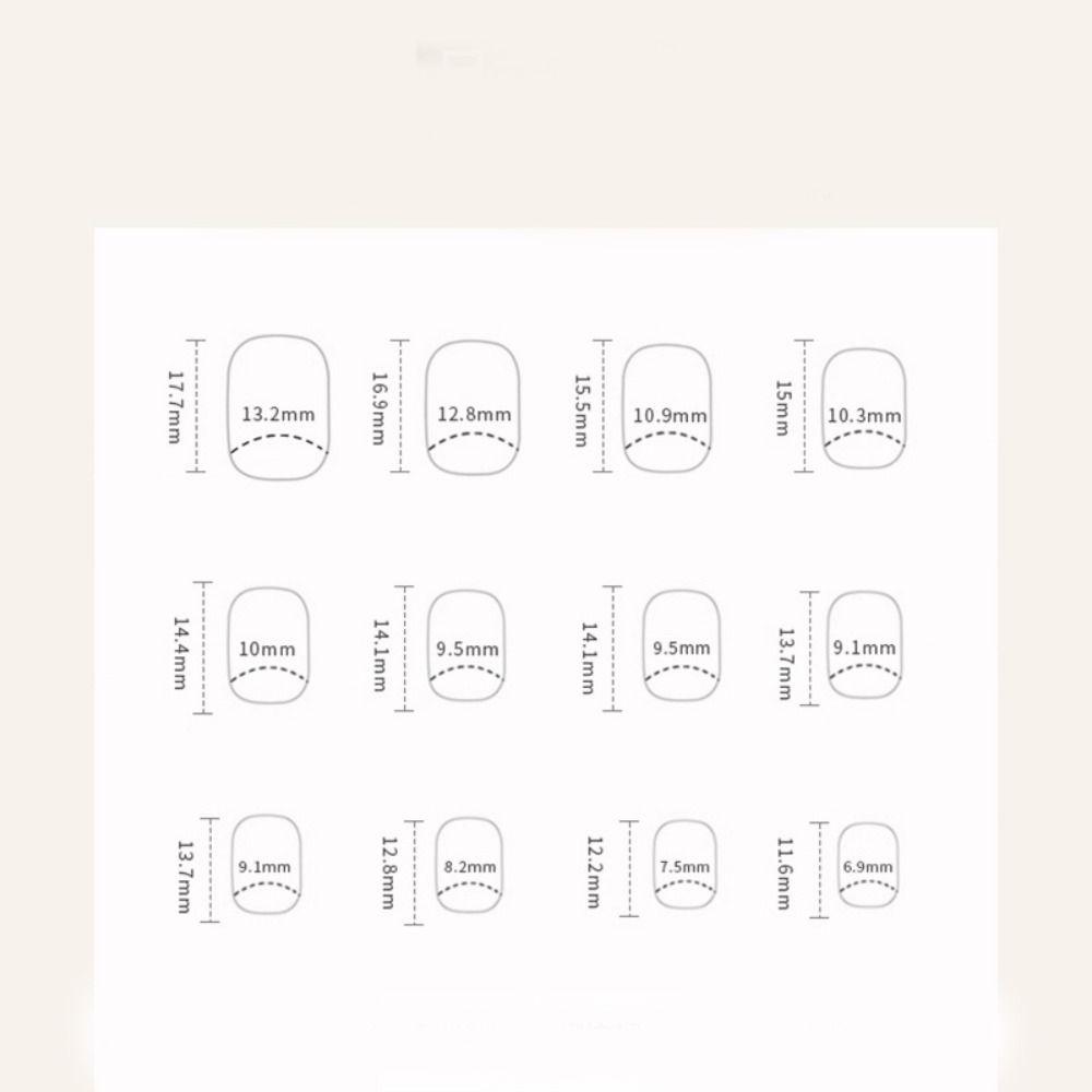 Короткие круглые накладные ногти Французские накладные ногти Модные накладные ногти для своими руками