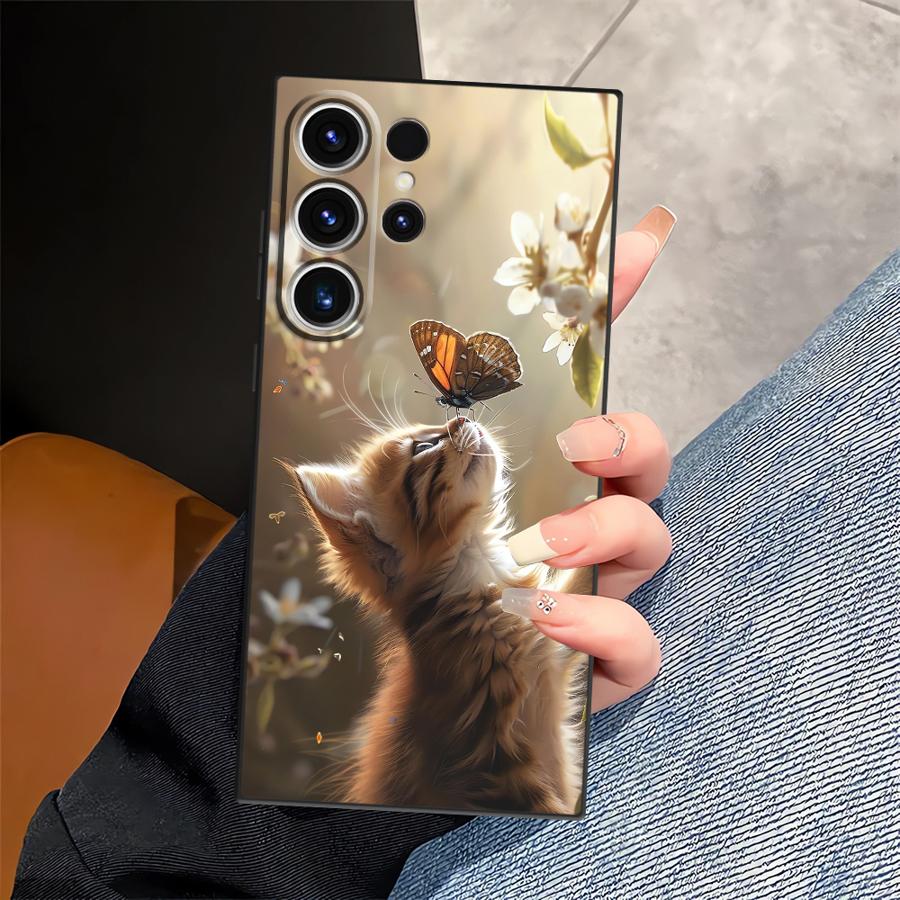 Чехол для Samsung Galaxy S26 Ultra S24 S23 S21 FE S10 S9 S25 Plus S20 Ultra Note 20 8 9 10 Funda Чехол для телефона Милый Кот