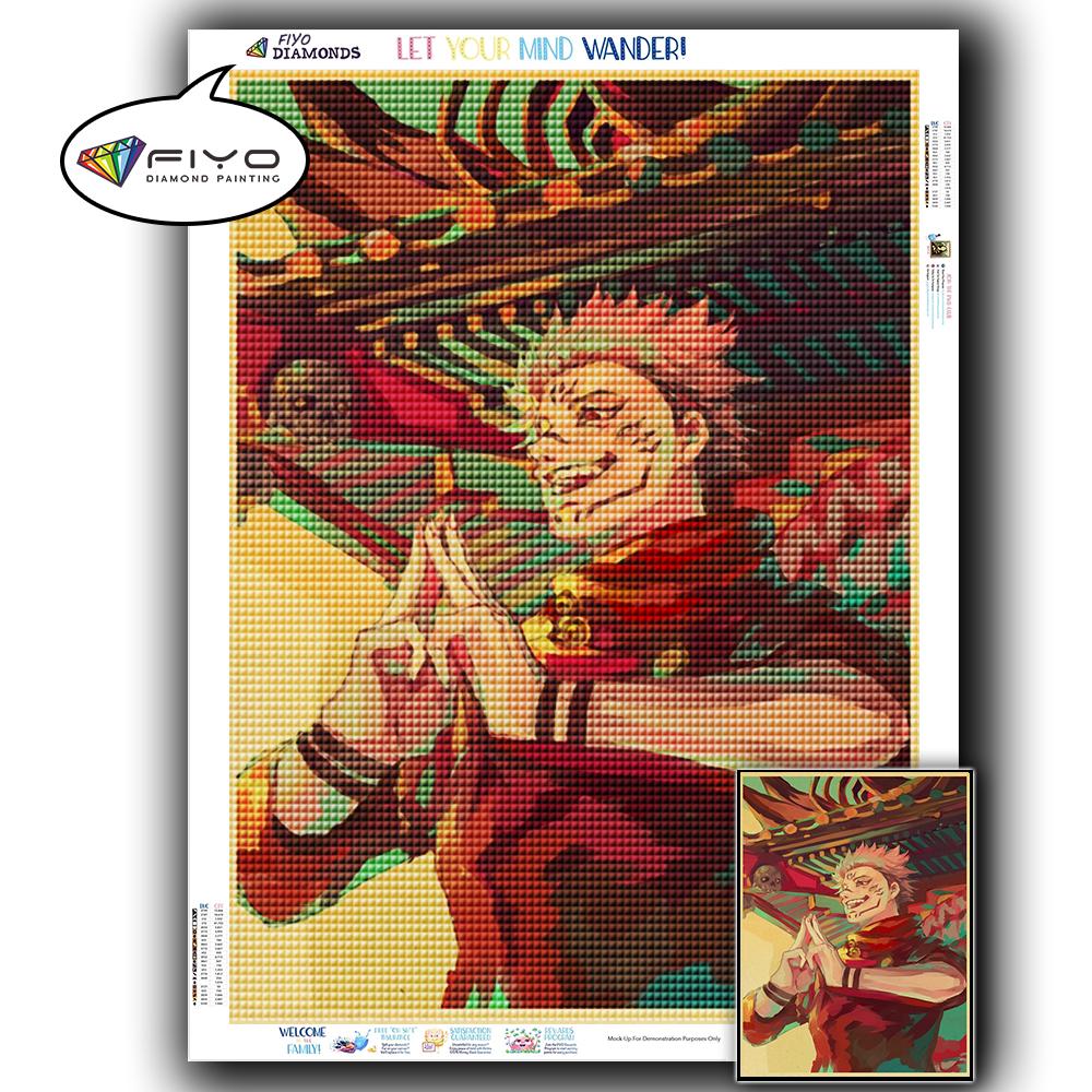 5D DIY Алмазная вышивка Аниме Дзюдзюцу Кайсен Картина Стразы Алмазная живопись Бумага Винтаж Плакат Алмазная мозаика Рукоделие Домашний декор