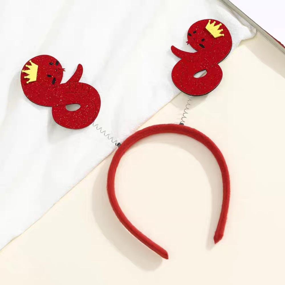 Headdress New Year Hair Hoop Felt Snake Hairband Cute 2025 Headband Party Supplies