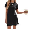 Women's Coverups Short Sleeve T-Shirt Dress Casual Side Slit Loose Fit Knee Length Beach Dress