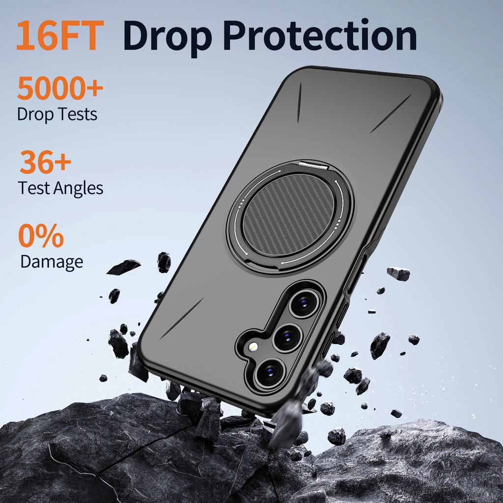 Роскошный Жесткий Тяжелый Магнитный Чехол-Кольцо для Samsung Galaxy A17 5G A56 A16 A36 A26 A14 A55 A35 A15