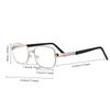 Classic Reading Glasses Women Men Metal Large Frame Crystal Eyeglasses Square Presbyopia High Definition Reader Eyewear