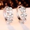 Korean Crystal Plum Blossom Earrings - Camellia Rhinestone Ear Jewelry for Women