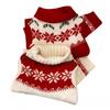 Puppy Dog Sweater Teddy Bigbear Small Dog Cat Two Feet Knit Autumn Winter Snowflake Christmas Pet Clothing