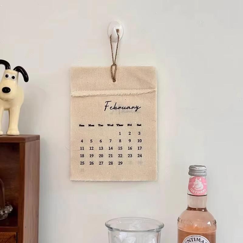 Cute Calendar 2026 Creative Canvas Hook Calendar Wall Decoration Party Festival DIY Decoration Gift for Friends