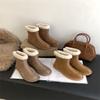 2025 Autumn and Winter New Thick-soled Muffin Shoes Women's Imitation Lamb Wool Shoes Rear Zipper Warm Non-slip Snow Boots
