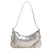 Premium sense baguette bag 2025 new product Internet celebrity live broadcast solid color belt zipper fashion shoulder underarm bag messenger bag