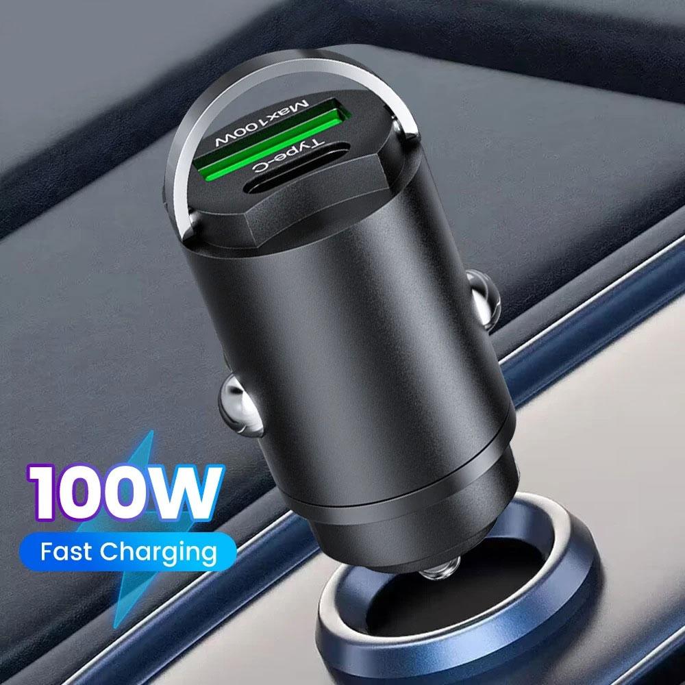 1 шт. Автомобильное мини-зарядное устройство USB 100 Вт, автомобильное зарядное устройство, быстрая зарядка, автомобильный адаптер для зарядного устройства телефона, универсальные аксессуары для салона автомобиля