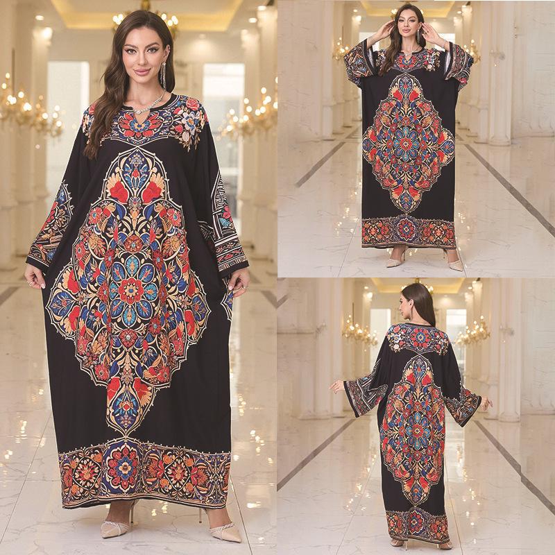 2025 European & American Cotton Embroidered Beach Cover-up Robe Style Dress