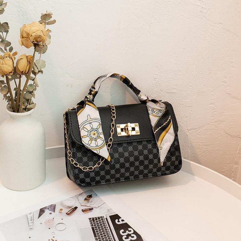 Women's Bag New Chain Bag Women's High-end Pu Printed Small Square Bag Mini Messenger Bag