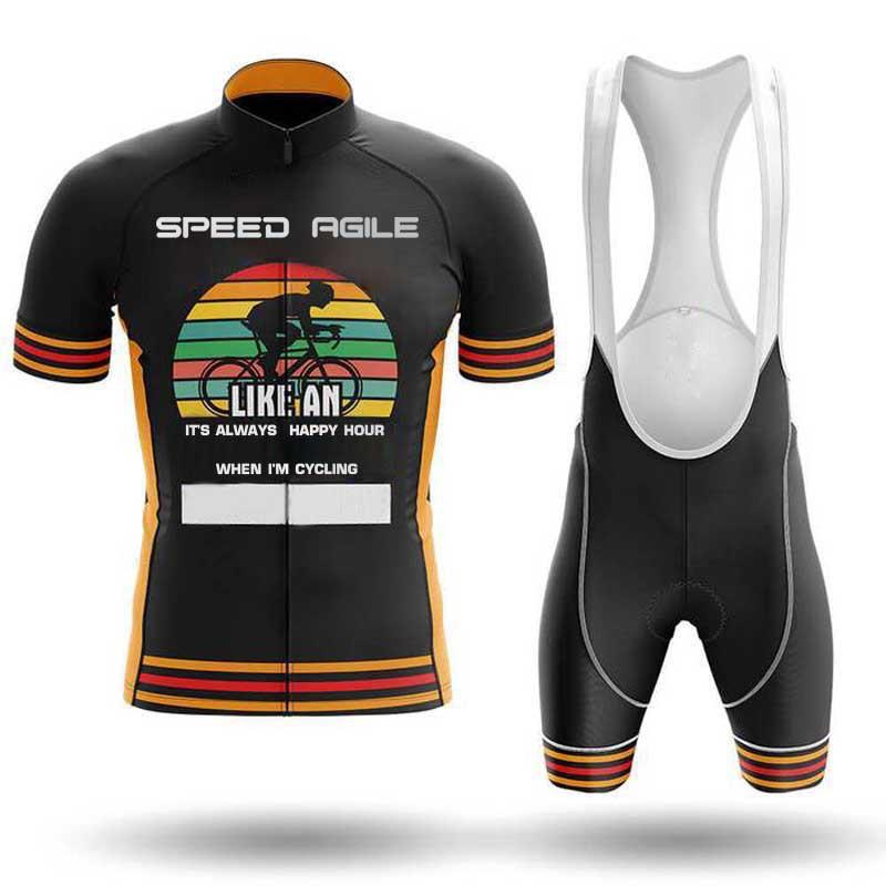Men's and Women's Moisture-absorbing, Breathable and Sweaty, Short-sleeved Strap Set, Cycling Suit 2026 Summer Breathable Cycling Suit Set