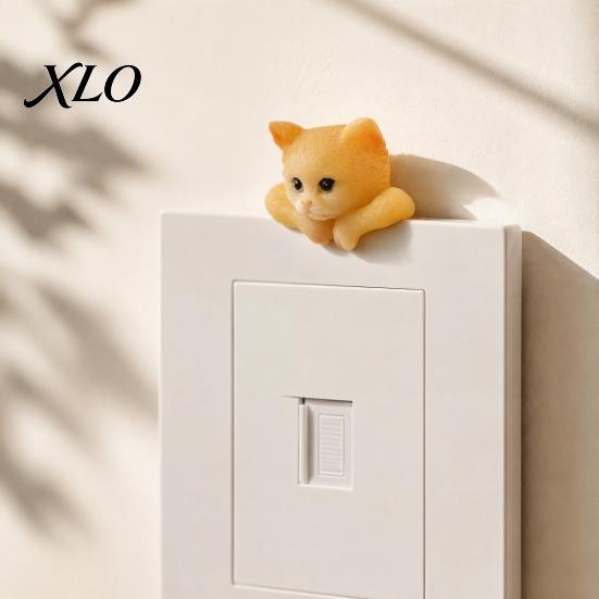 Funny Nursery Wall Art 3D Cute Animal Light Switch Sticker, Cartoon Pig Cat Mermaid Frog Childlike Room Decals Stickers, Self?Adhesive Socket Panel