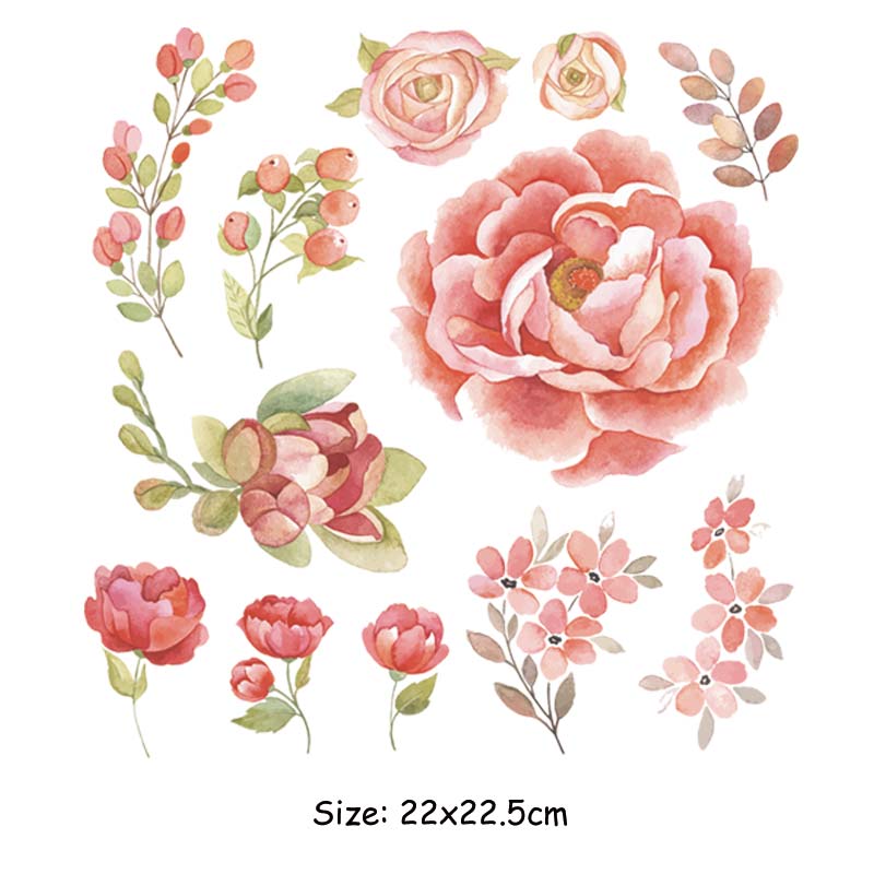 Наклейки с утюгом для трансферов, красивые цветы, Parches, набор бабочек, наклейки для теплопередачи, принт на футболке для девочек, обувь, шляпа, носки