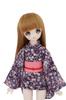 Petite Marie Scale Mini Kimono with Snowstorm and Cherry Blossom Purple and Pink Fits 40cm BJD Dolls 1/3 Pattern, Obi, [No.0083]