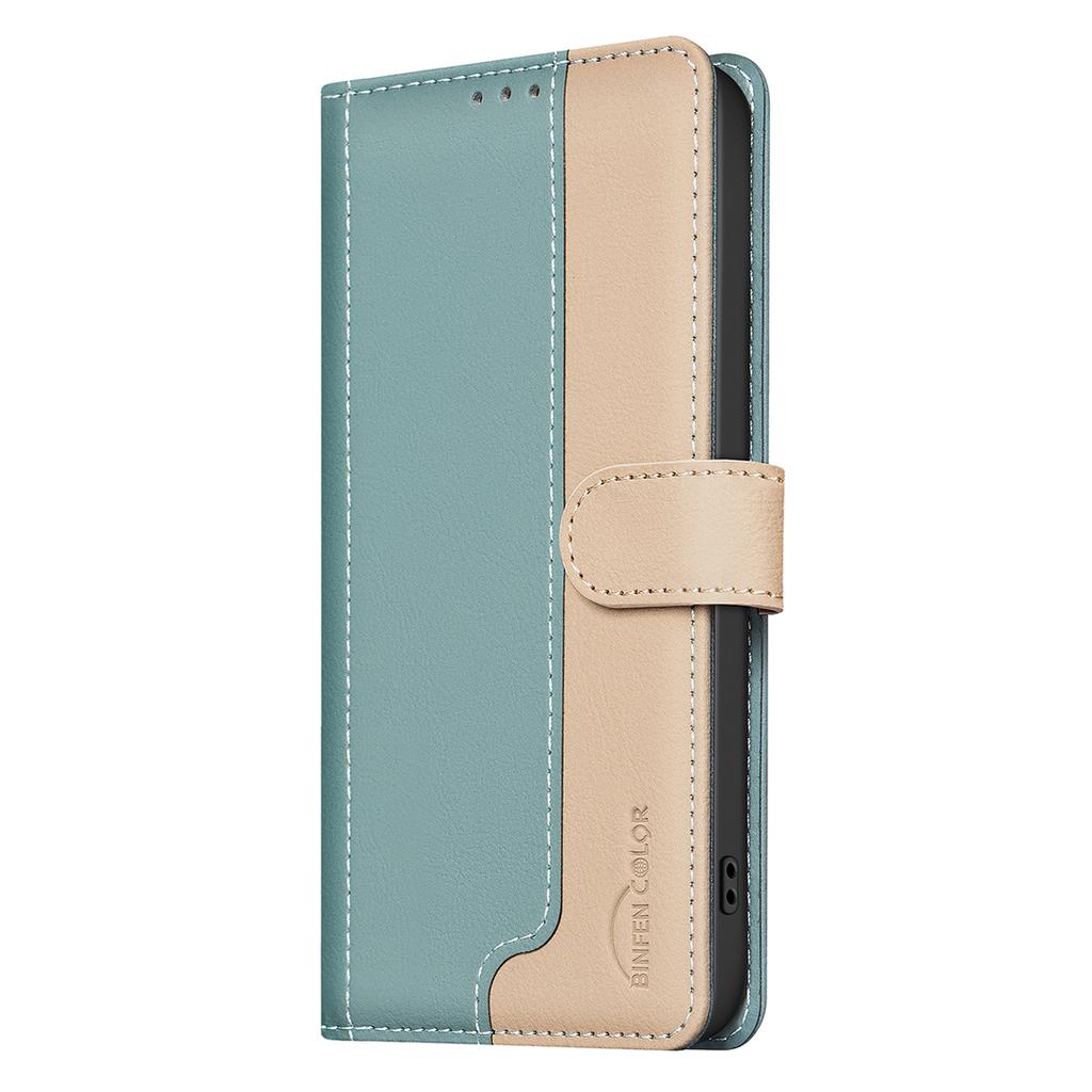 For Xiaomi Redmi 15 5G (Global) (169mm) Leather Case BINFEN COLOR Splicing Color RFID Blocking Wallet Stand Phone Cover